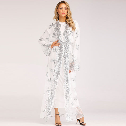 Sequin Embroidered Lace Duster