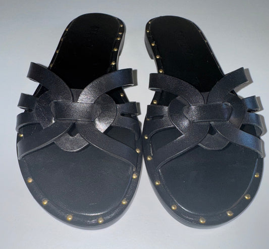 New Schultz Phoenix Flat Leather Sandal 7W