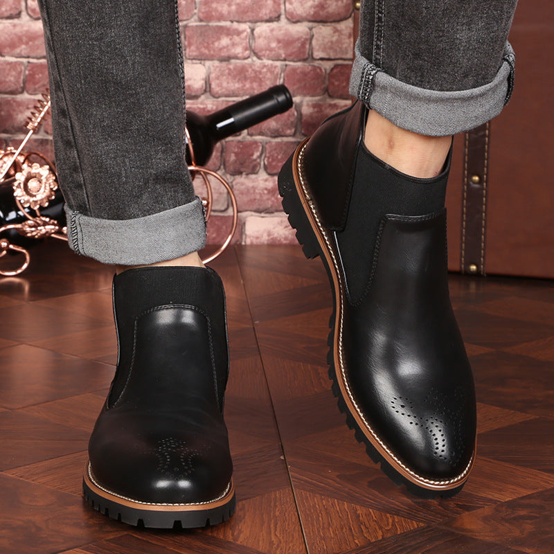 Martin Brock Leather Round Chelsea Boots