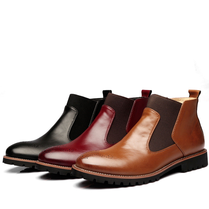 Martin Brock Leather Round Chelsea Boots