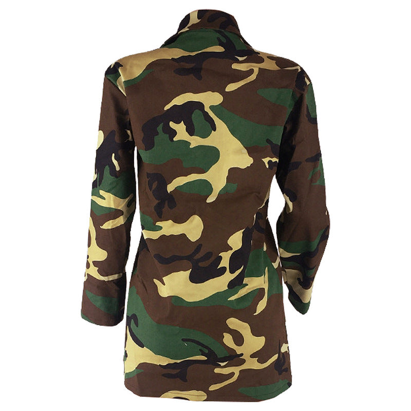 Camouflage long coat