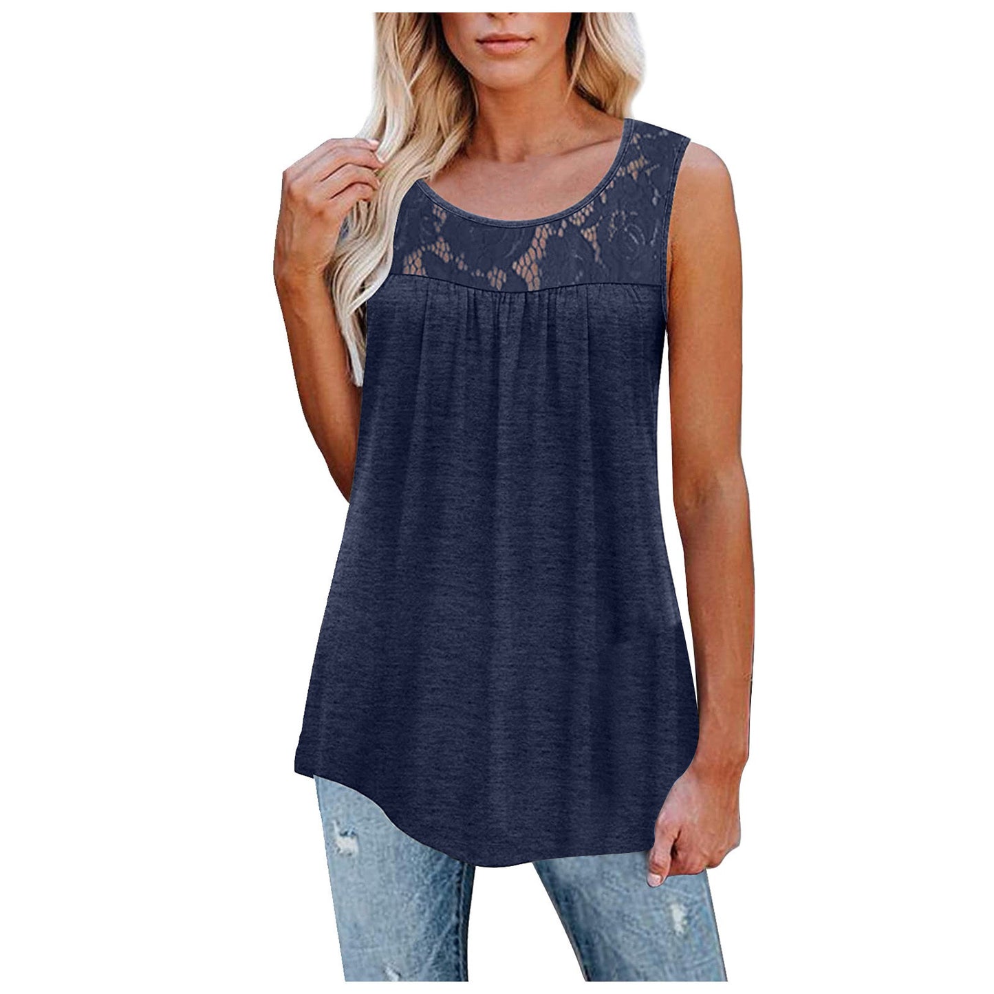 Lace O-Neck Tank Top