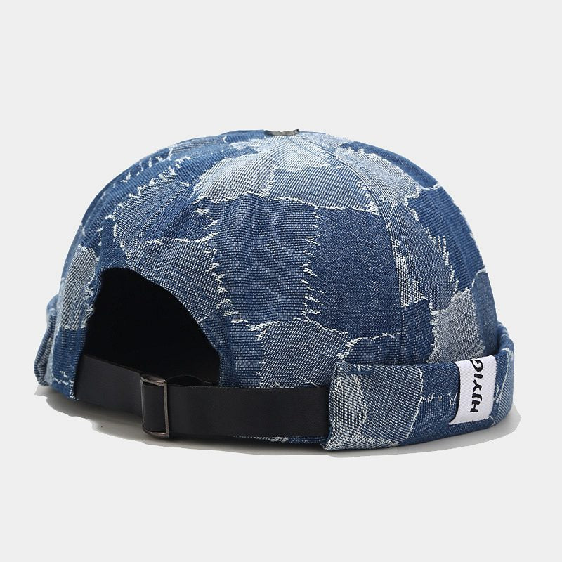 Contrast Plaid Denim Landlord Hat