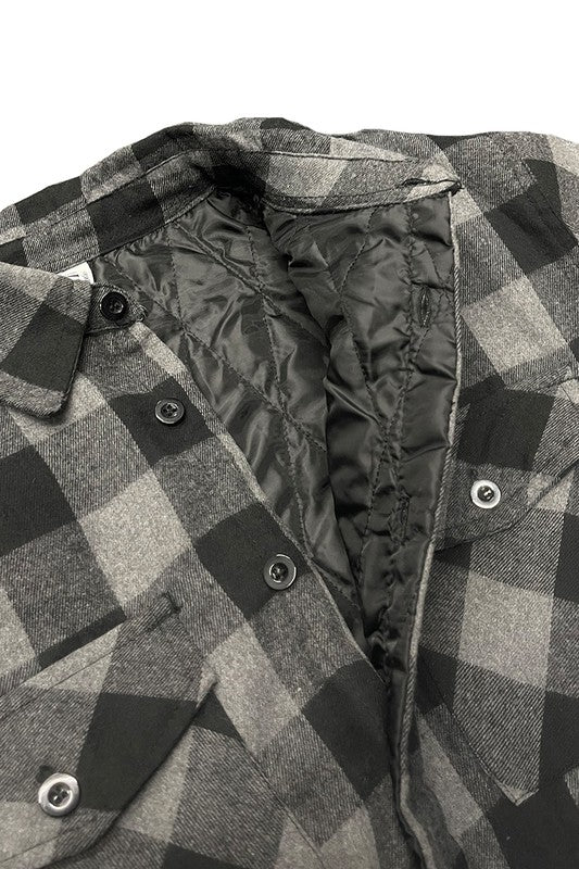 Quilted Padded Flannel Shacket