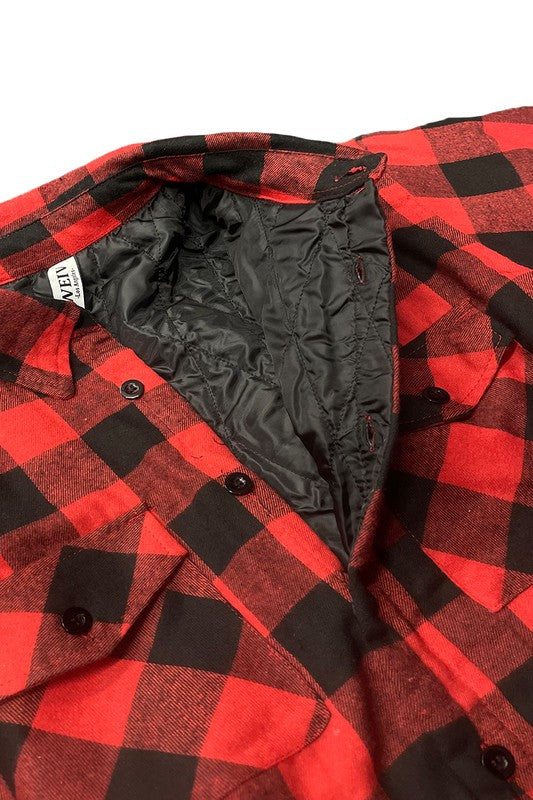 Quilted Padded Flannel Shacket