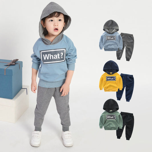 "What?" Hoodie & Pants Set 12M-9Y