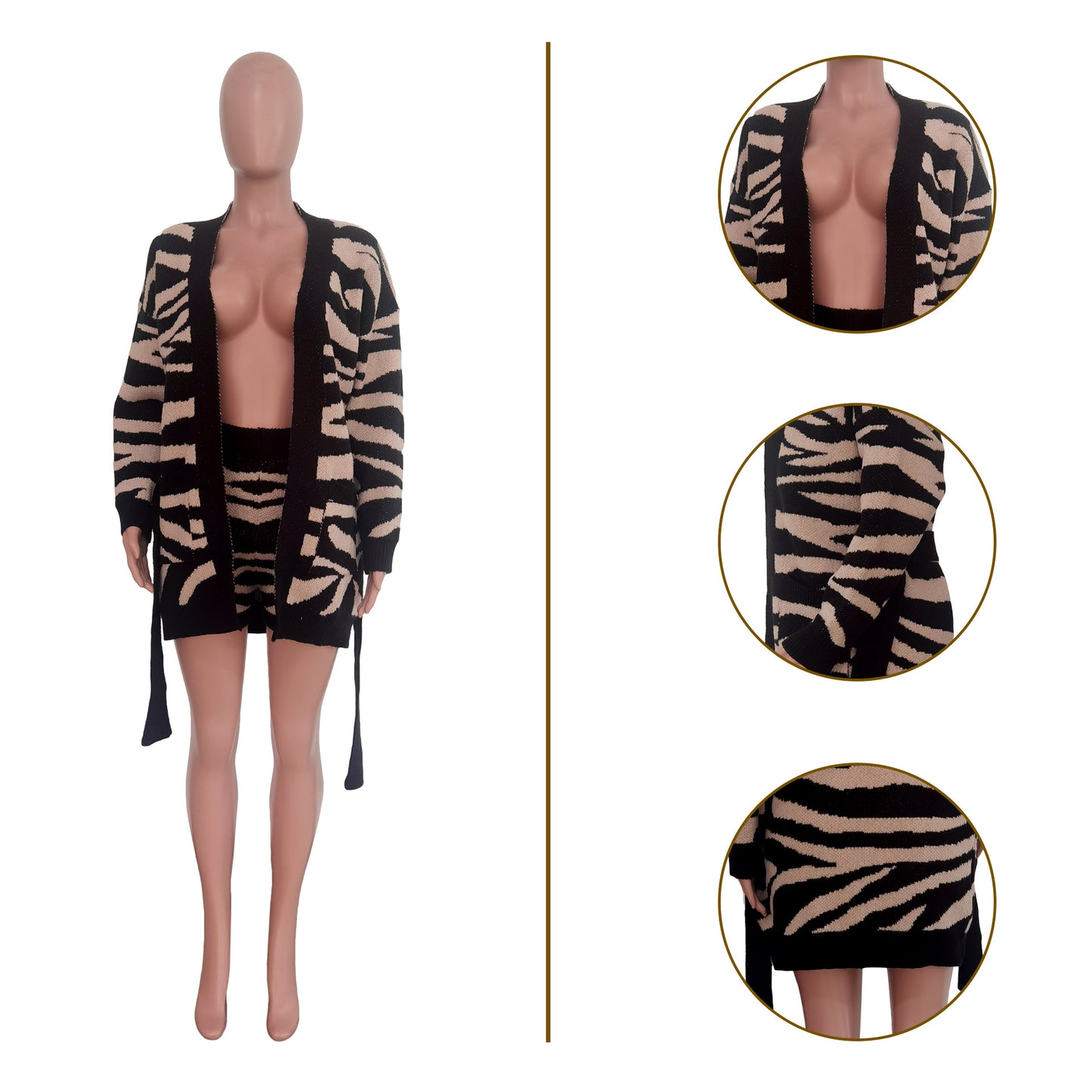 Leopard-Print Cardigan & Short Set