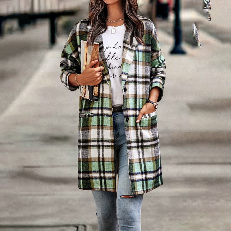 Plaid Woolen Coats