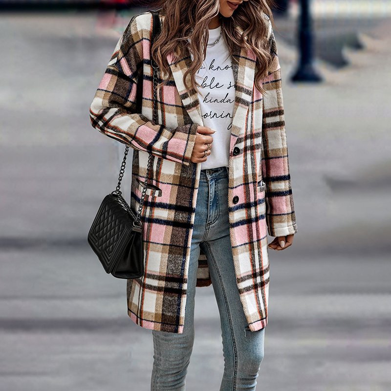 Plaid Woolen Coats