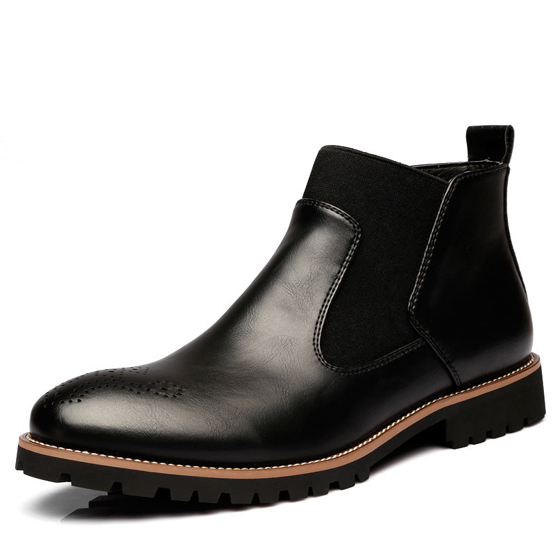 Martin Brock Leather Round Chelsea Boots