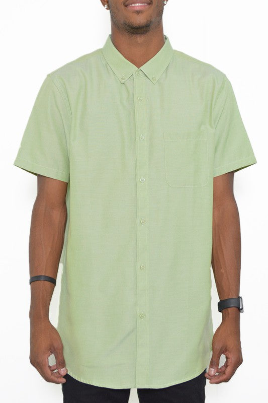 Weiv Casual Short Sleeve Solid Button Down Shirts