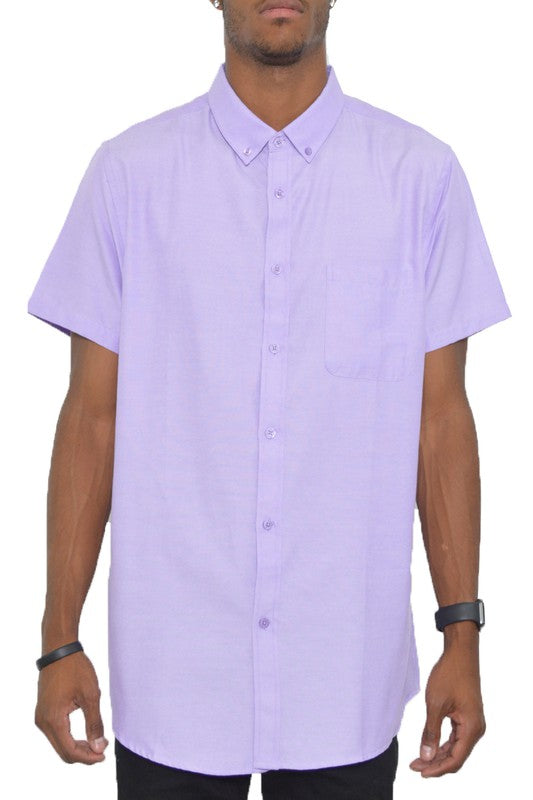 Weiv Casual Short Sleeve Solid Button Down Shirt