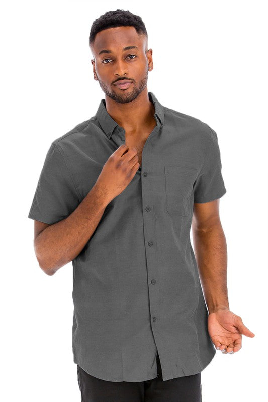 Weiv Casual Short Sleeve Solid Button Down Shirts