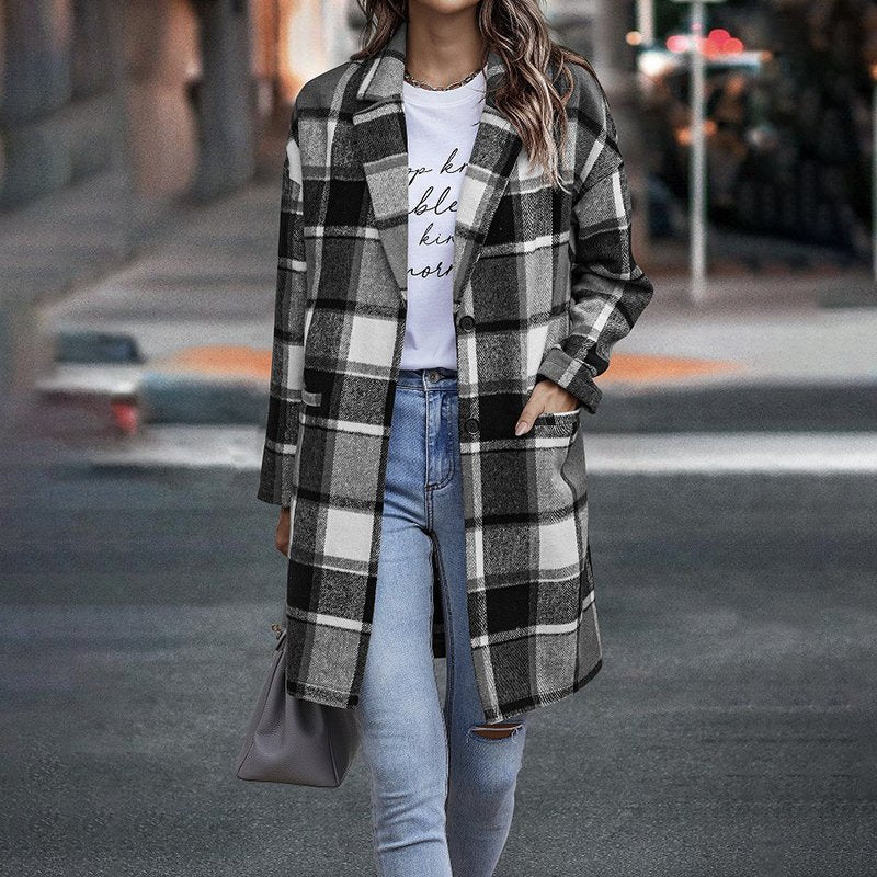 Plaid Woolen Coats