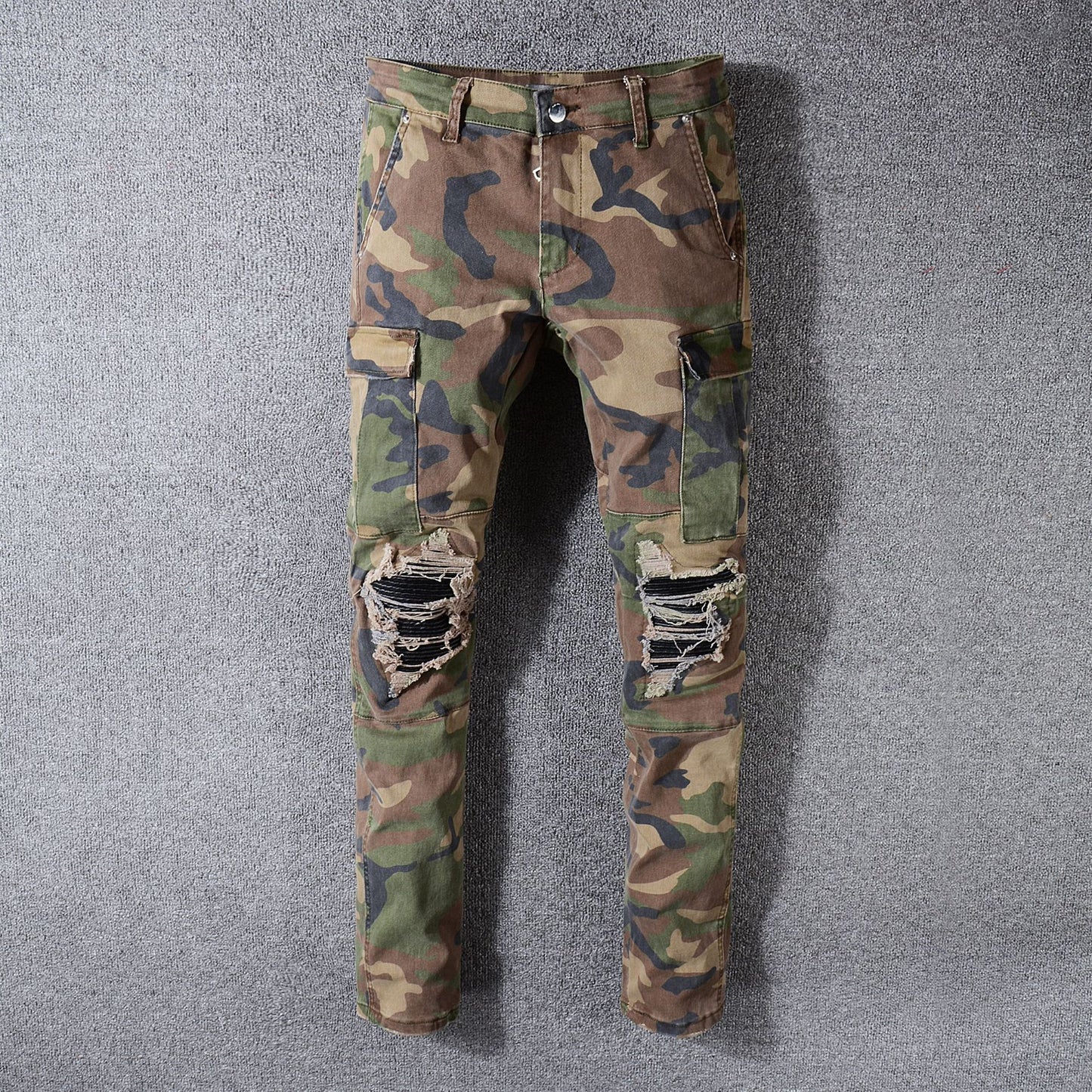 Camo Ripped Pants For Men