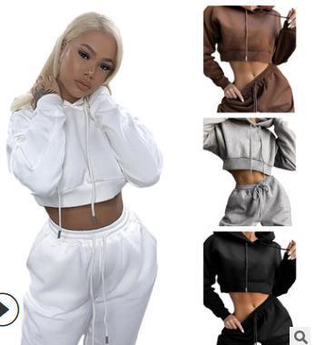 Cropped Hoodie Sweatsuit Set