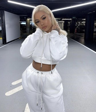 Cropped Hoodie Sweatsuit Set