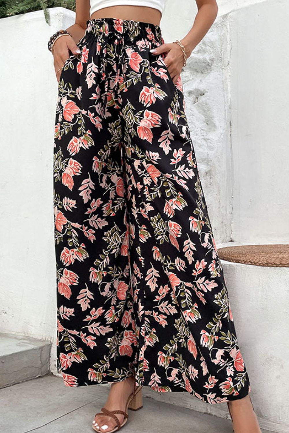 Floral Wide Leg Pants