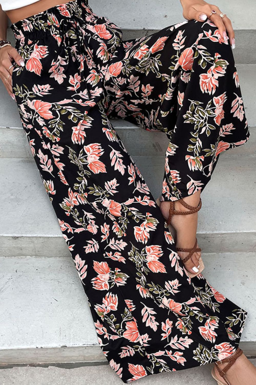 Floral Wide Leg Pants